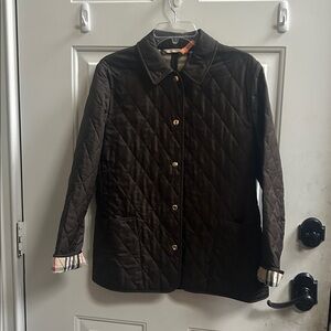 Burberry Quilted Dark Brown Jacket Sz S
